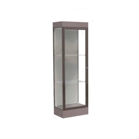 Waddell Display Case Of Ghent Edge Lighted Floor Case, Harbor Back, Dark Bronze Frame, 6" Morro Zephyr Base, 24"W x 76"H x 20"D 91LFHB-BZ-MZ